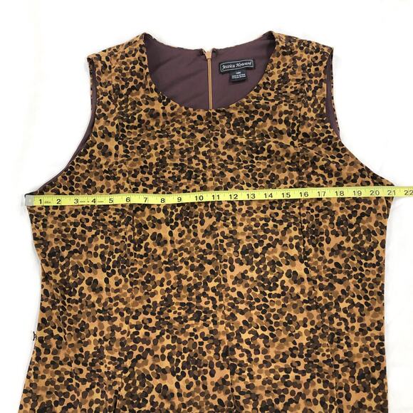 Jessica Howard Brown Spotted Leopard Print Midi Dress - Picture 6 of 8
